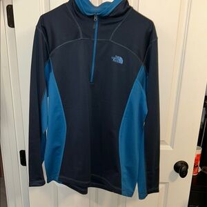 The North Face Blue and Black Pullover, soft interior, great condition
